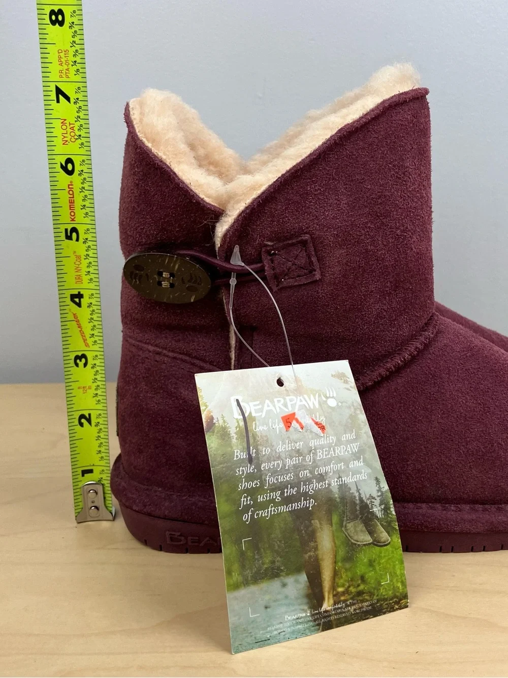 Bearpaw Youth Girls Size 1.0 Rosie Purple/Maroon Suede Winter Boots Lined NWT